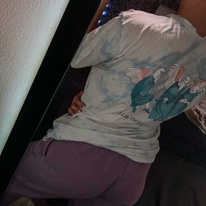 Rip and Dip Baby Blue Tie Dye Graphic T